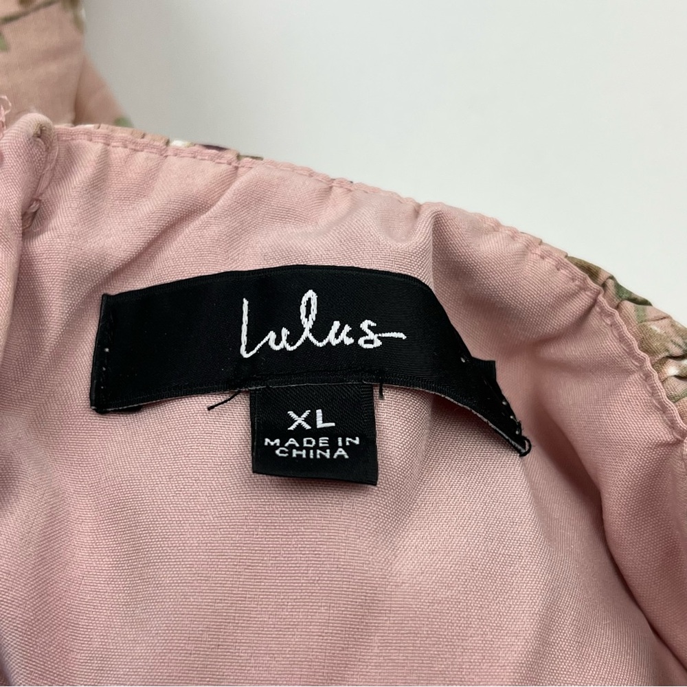 Lulus Pink Floral Bustier Corset‎ Pleated Tiered Chiffon Midi Dress XL *FLAWED - Picture 3 of 13